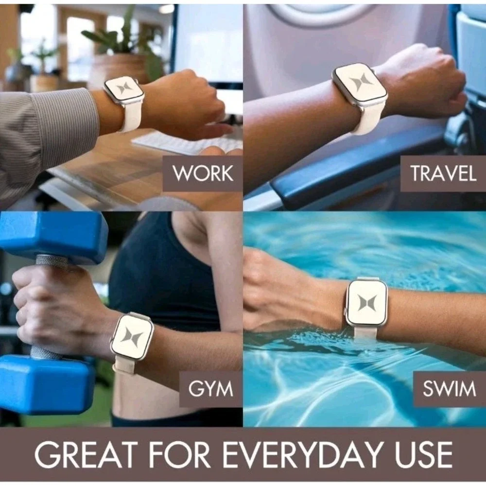 6-Pack Silicone Smart Watch Bands Universal Fit Replacement Straps Apple Watch